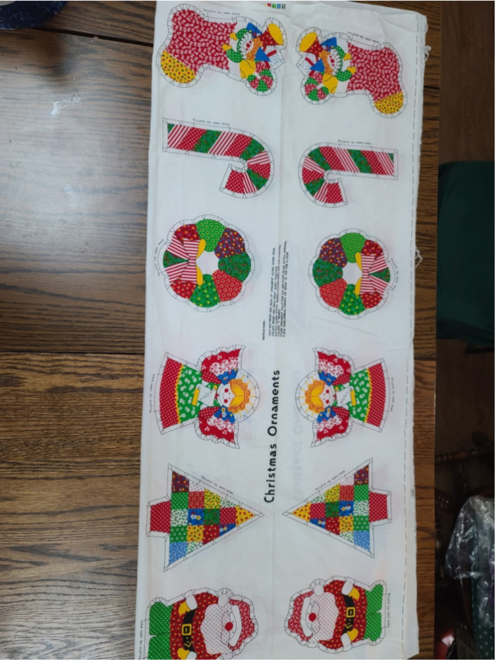 Vintage VIP Cranston Christmas Ornaments Fabric Panel Cut Sew DIY Patchwork